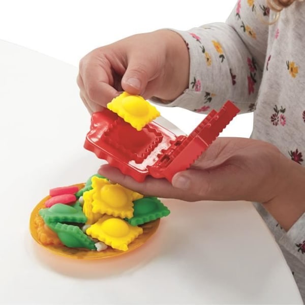 Play-Doh The Pasta Factory, 5 farver ugiftig Play-Doh-dej, køkkenkreationer, fra 3 år og opefter Gul