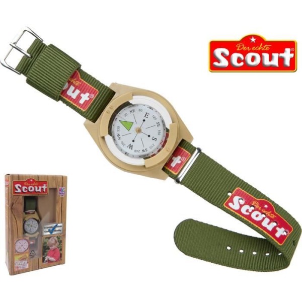 Happy People Scout handledskompass 40 x 34 mm polyester grön/beige