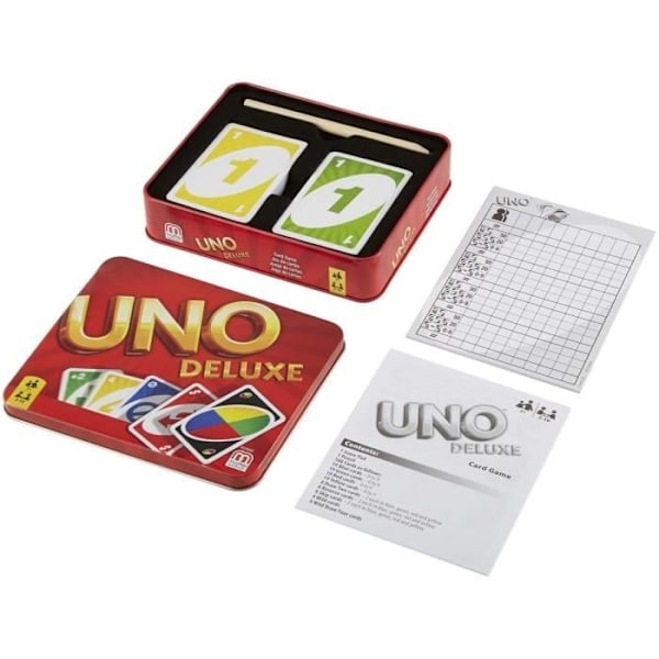 Mattel Games - Uno Deluxe - Perhekorttipeli - 7-vuotiaat ja sitä vanhemmat K0888 -