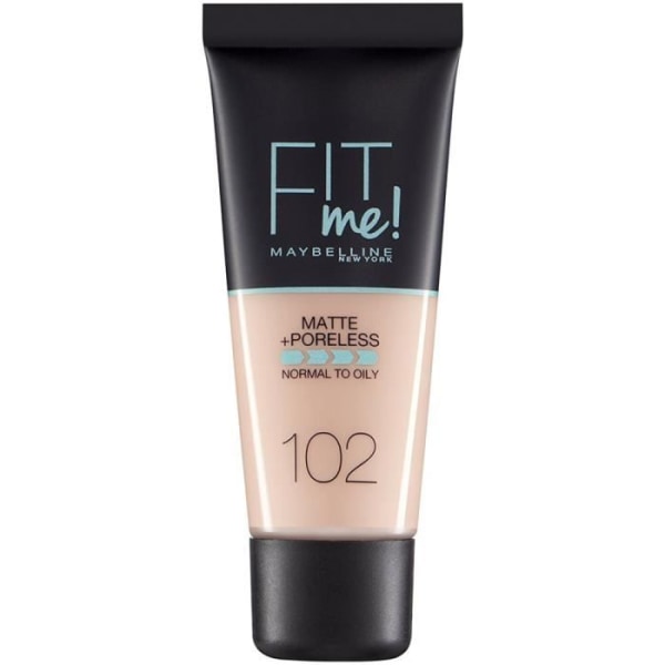 Foundation - Maybelline - Fit Me - 102 Lys Farve - 30ml - Normal til fedtet hud Ljust elfenben