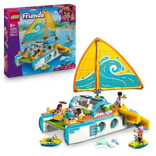 LEGO Friends 42664 Laivaseikkailu - Luova peli tytöille yli 8-vuotiaille delfiinien kanssa Flerfärgad