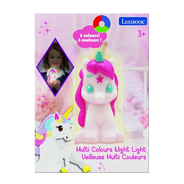 3D natlys med farvevariation Unicorn design Ca. 13 cm