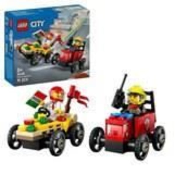 LEGO City 60458 racerbilspaket: Pizzabil mot brandbil Flerfärgad