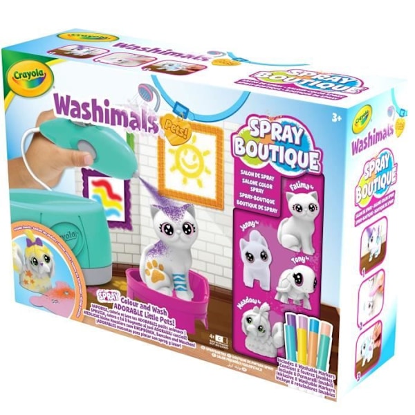 Väritys - CRAYOLA - Washimals Spray Boutique - Suihkuta ja värjää eläimesi! 3-vuotiaasta alkaen