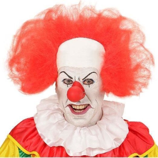 Clownhuvudbonad - WIDMANN - Clownhuvudbonad med lyxigt rött hår - Vuxen - Inomhus - Blandat