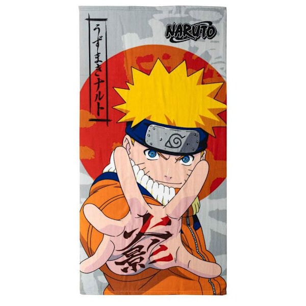 Pyyhe - Educa Borras - Naruto Shippuden - Mikroserkkuli - Oranssi/Harmaa - Konepellattava orange/grå