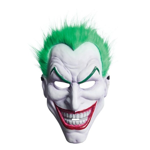 Aikuisten Joker-asu naamiolla ja peruukilla - valkoinen, vihreä, punainen Vit, Grön, Röd
