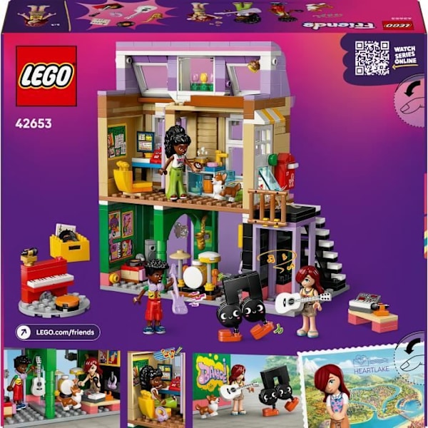 LEGO Friends 42653 Musikbutik og Lejlighed - Spil til Piger fra 7 År Flerfärgad
