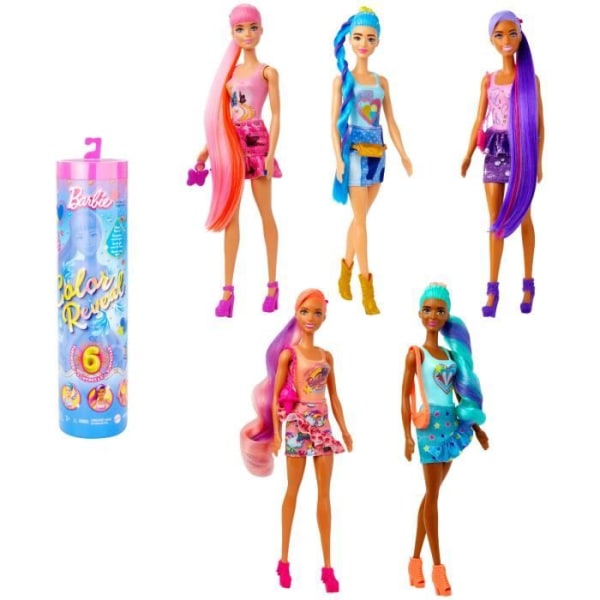 Barbie färg överraskningsdocka Color Reveal Total Jeans + tillbehör