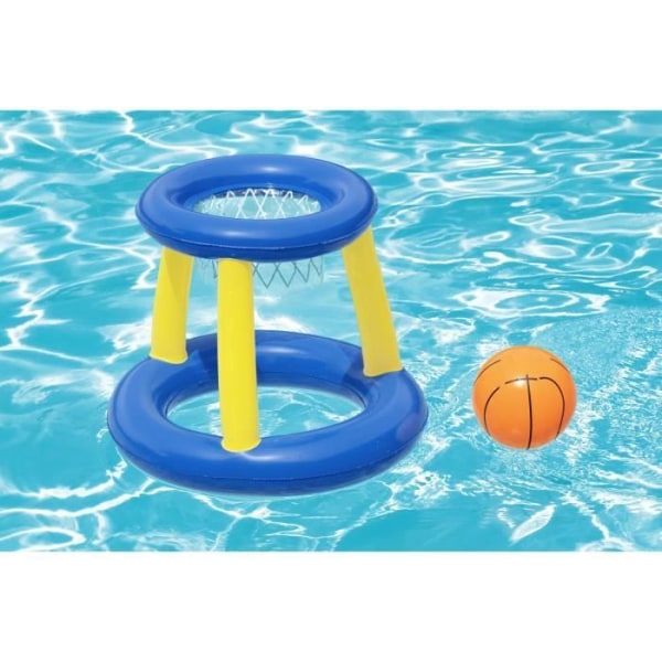 Poolspel Flytande basketkorg - BESTWAY - 52418 - Bolla, 3 ringar, diameter 61 cm Blå/gul/orange