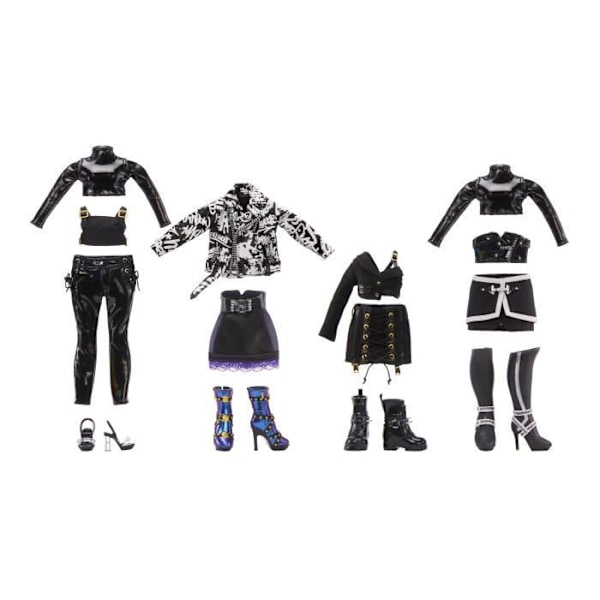 Rainbow High - Shadow High - Ainsley Slater - 27 cm muotinukke, jossa on 3 asua ja asusteita - 6-12 vuotta vanha Svart, vit, skimrande, guld, rosa, 