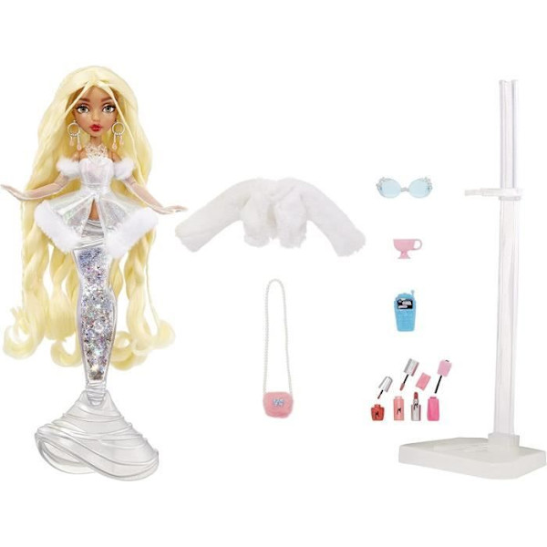Mermaze Mermaidz - Gwen - 34cm Mermaid Fashion Doll - Färgförändring i vatten - Vintervågor