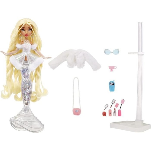 Mermaze Mermaidz - Gwen - Mermaid Fashion Doll 34cm - Skifter farve i vand - Vinterbølger