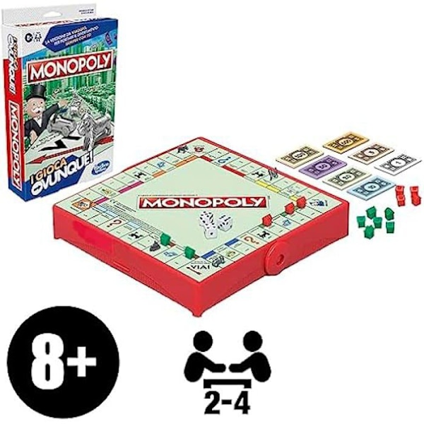 Brætspil - MONOPOLI - Grab and GO - For 2 spillere eller flere - Varighed 30 min - Fra 8 år