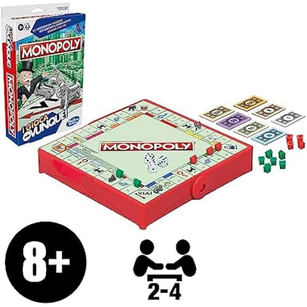 Lautapeli - MONOPOLY - Grab and GO - Kahdelle tai useammalle pelaajalle - Kesto 30 min - Alkaen 8 vuotta