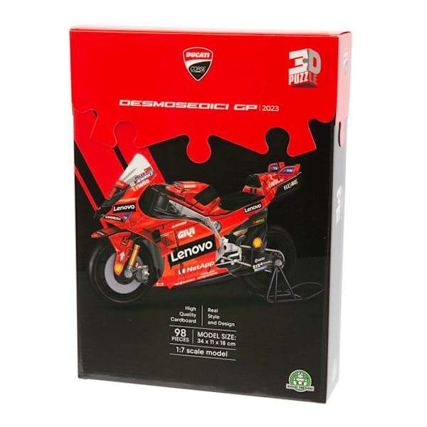 GP Sport, Puzzle 3D, Moto Ducati Desmosedici, 120 bitar, För barn från 3 år, DUP00