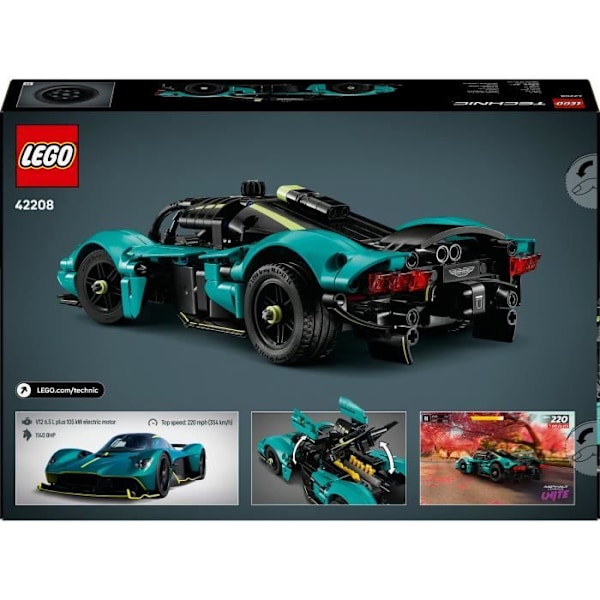 LEGO Technic 42208 Aston Martin Valkyrie - Byggsats för pojkar från 9 år Svart röd