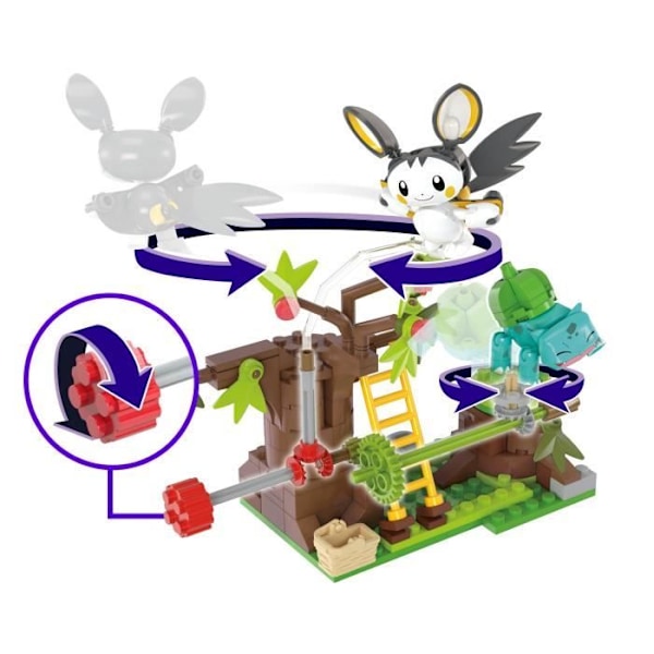 MEGA Pokémon-De Smukke Skove af Emolga og Bulbizarre-Legetøj med 194 dele HTH69 Flerfärgad