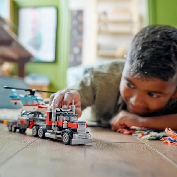 LEGO® 31146 Creator 3-i-1 släpvagn med helikopter, helikopterleksak och lastbil, flygplan och tankbil Flerfärgad