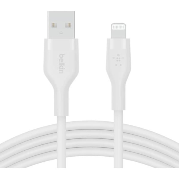 BELKIN USB-A till Lightning Silicon Kabel 1m Vit