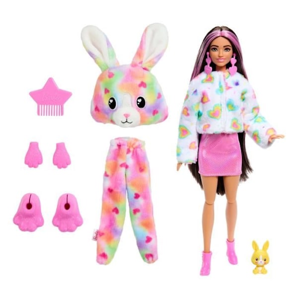 Barbie-Barbie Cutie Reveal-färgglad drömkanindocka med 10 överraskningar HRK38 Flerfärgad