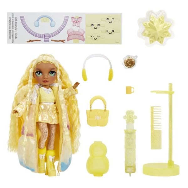 Rainbow High - Winter Wonderland - Gul - Vis din farve - Skab din egen snemand - fra 4 år og opefter Gul