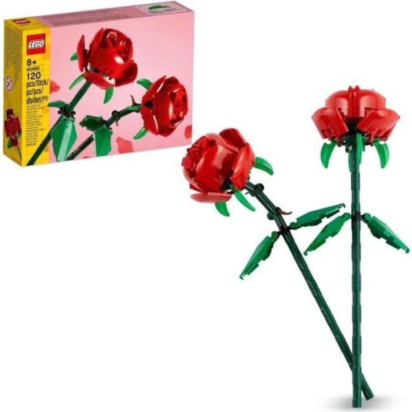 LEGO® 40460 Creator Roses, konstgjorda blomsterset för flickor och pojkar från 8 år och uppåt, heminredning