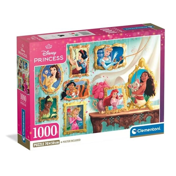 Pussel - CLEMENTONI - Disney Princess - 1000 Bitar - Ekologisk - Tillverkad i Italien