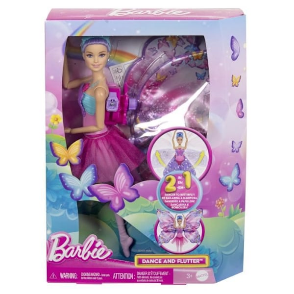 Barbie-From Dancer to Butterfly-Doll transformation 2 in 1 HXJ10 Flerfärgad