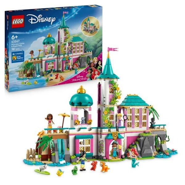 LEGO Disney 43267 Prinsessojen Linna ja Kuningas eläimet - Tyttöjen peli 6-vuotiaille ja sitä vanhemmille Flerfärgad