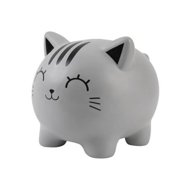 I-TOTAL® - DRA”LE DEKORATIV PIGGY BANK-PLASTMYNTPÅSKA GRÅ C