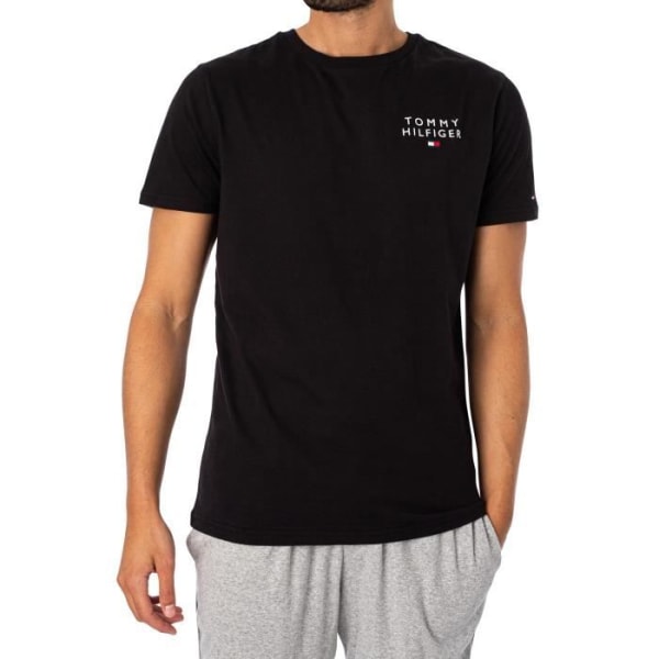 Tommy Hilfiger Herr Lounge Chest Logo T-shirt, svart