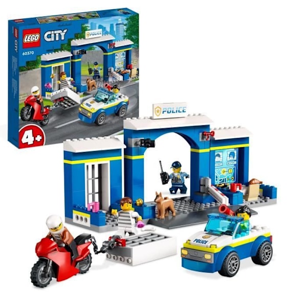 LEGO® City 60370 politistationsjagt, legetøjsbil og motorcykel, fængsel Flerfärgad
