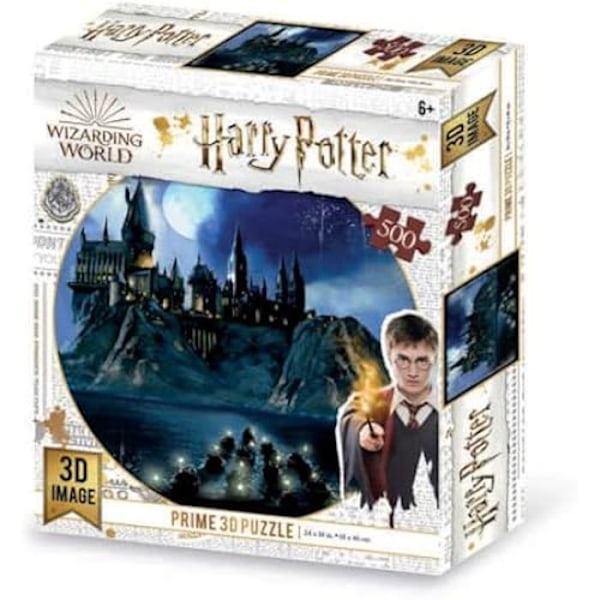 Harry Potter Hogwarts linseformet puslespil - GRANDI GIOCHI - 500 brikker - Fantasy - Interiør - Barn