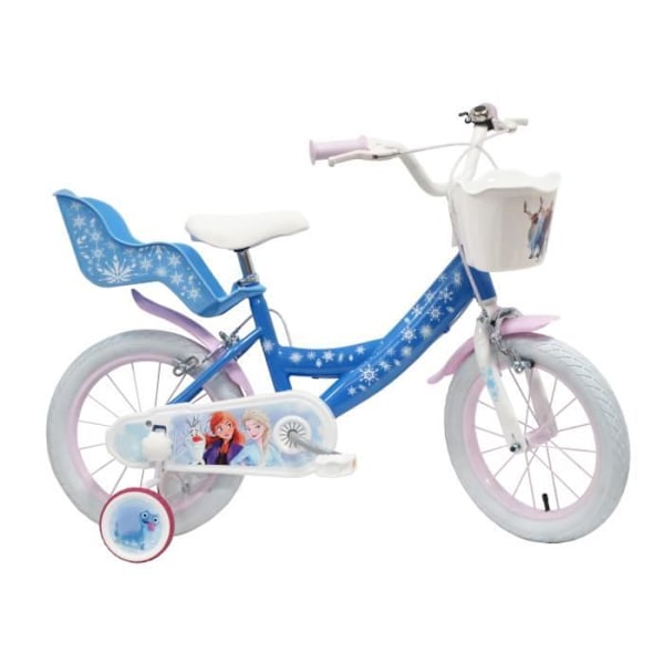 Barncykel 14" - FROZEN - Den Snow Queen - Blå - 4 till 6 år - 14 tum Blå