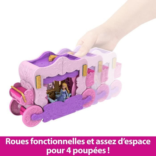 Vogn og slot - Mattel Disney Prinsesser Sæt med Aurora dukke HWX17 Flerfärgad