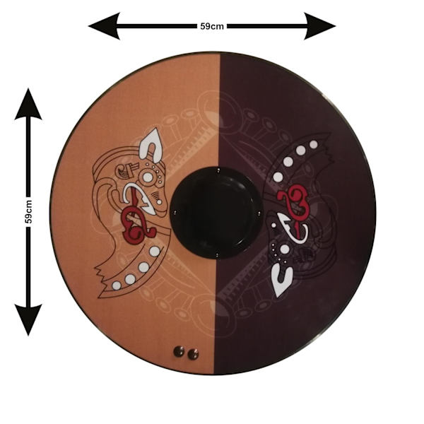 Trämedeltida lädergrepp Viking Shield SWE75 multifärg one size