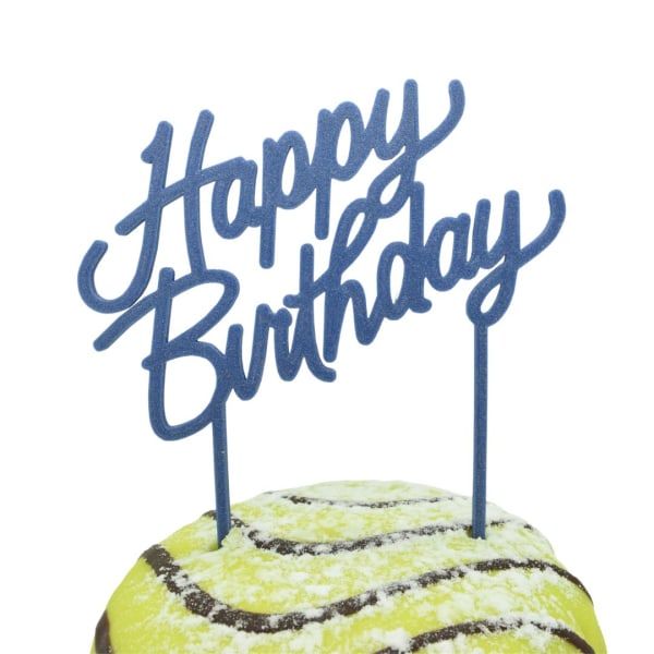 Grattis på födelsedagen tårta dekoration tecken Blå one size