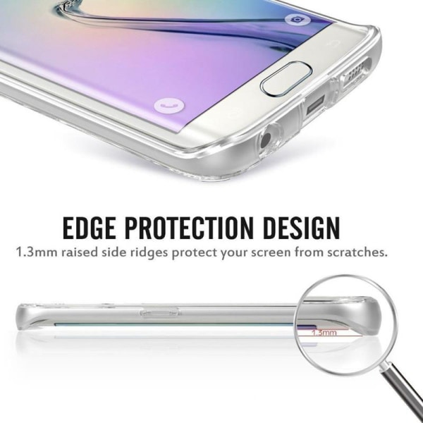 Galaxy S6 edge komplett mobil 360 mjuk skal svart Svart