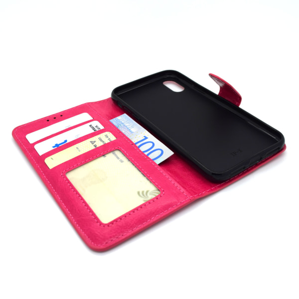 IPhone X plånbok fodral skydd sky case rosa Rosa