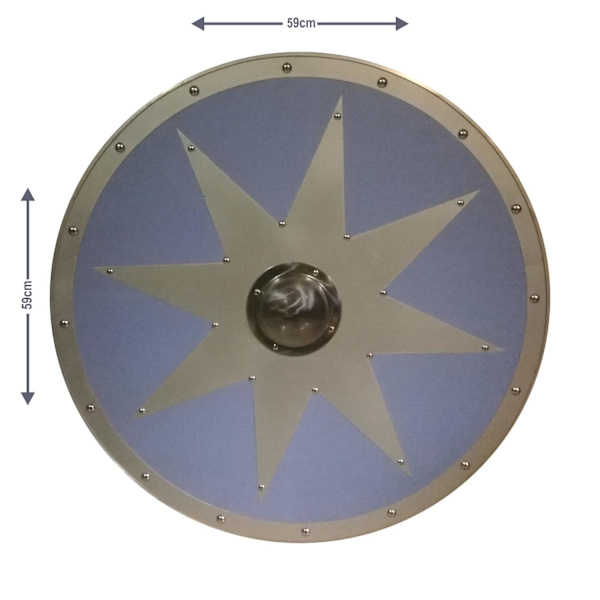 Trä / metall Medieval Star Leather Viking Shield SWE60 multifärg one size