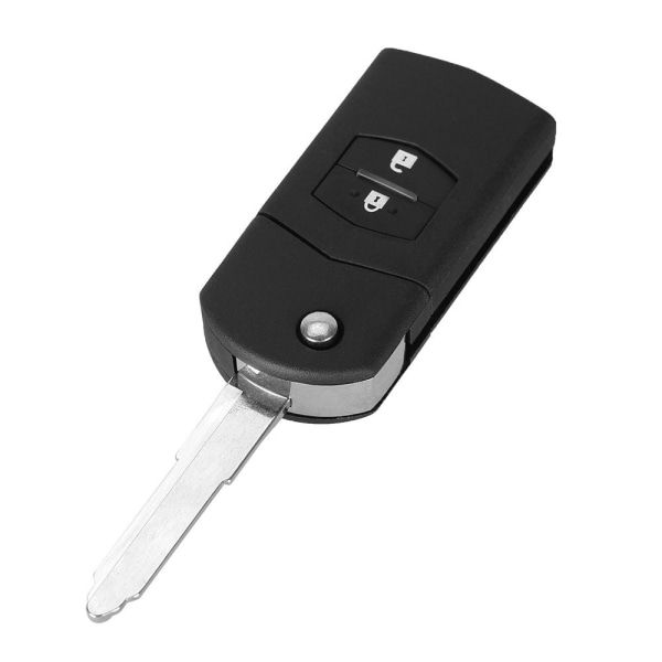 Flip fjärrnyckel skal med 2 knappar till Mazda Svart one size