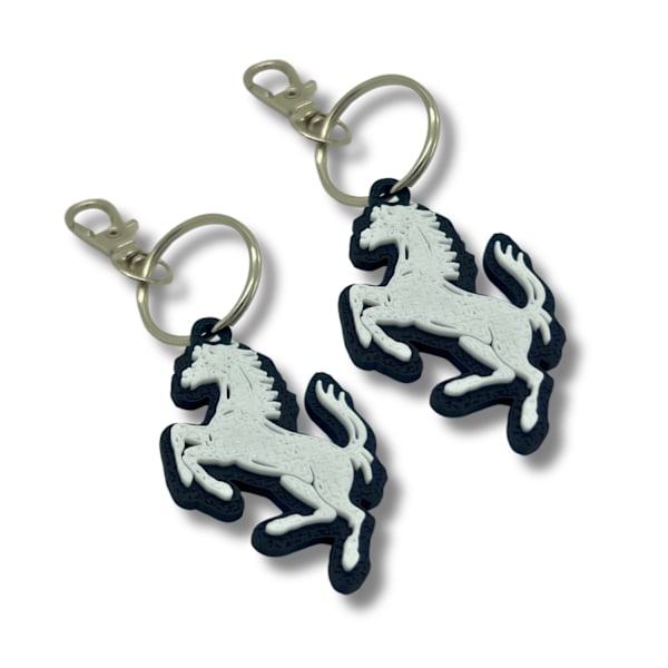 2x Nyckelring Clip On & Go karbinnyckelring för Ferrari Svart