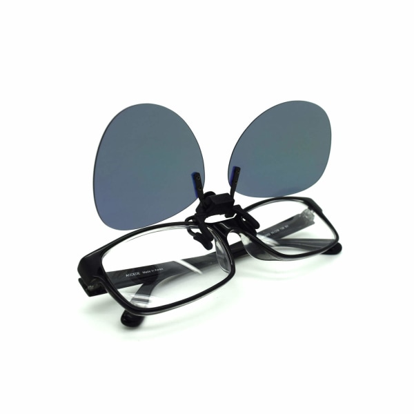 Ovala glasögon klämmer på / flip up polariserad UV Mörkblå L