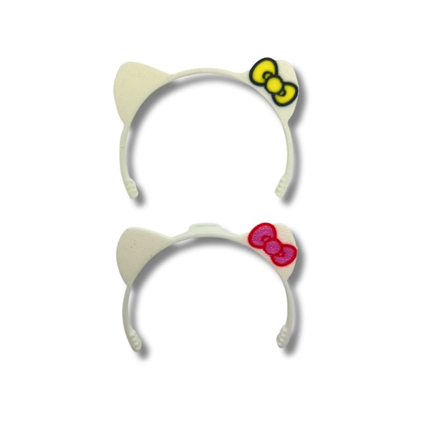 2-pack Hello Kitty-hårbandstillbehör till Labubu Vit M