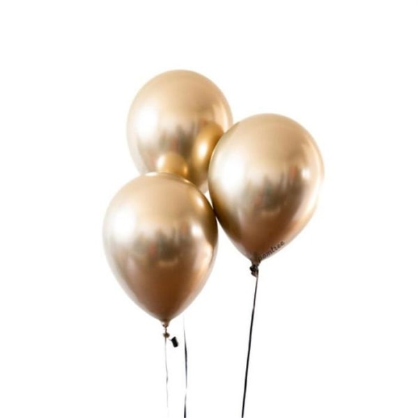 10x glansigt pärlauppblåsbart krom ballonger metalliskt guld Guld one size