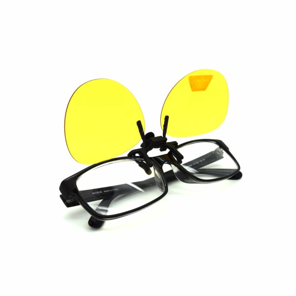 Ovala glasögon klämmer på / flip up polariserad UV Gul L
