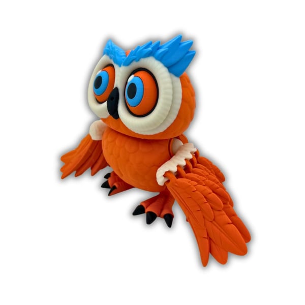 Flexi uggle leksak dekoration flexibel roterande fågel Orange one size