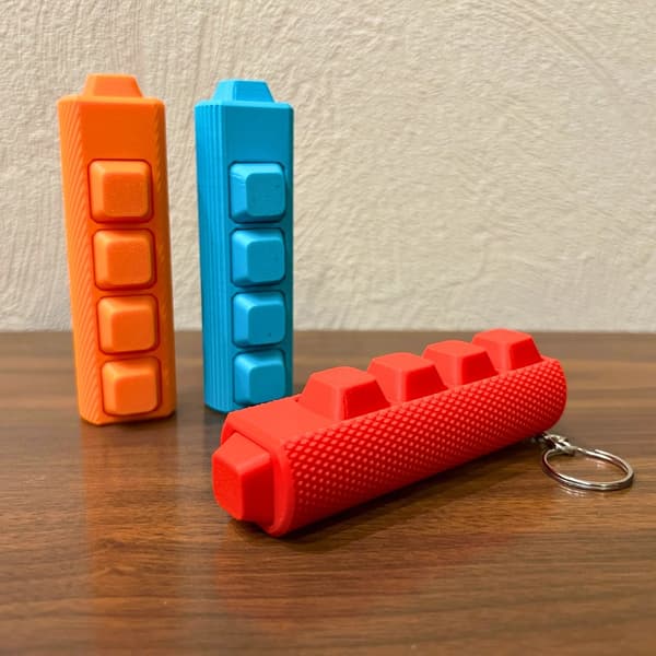 Fidget-klicker med 5 knappar för handflatan – rak design Blå M