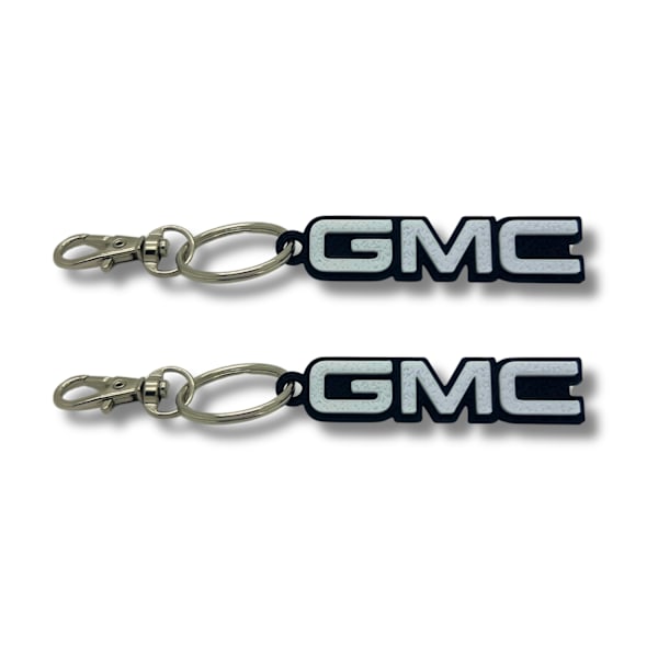 2x Nyckelring Clip On & Go karbinnyckelring för GMC Svart